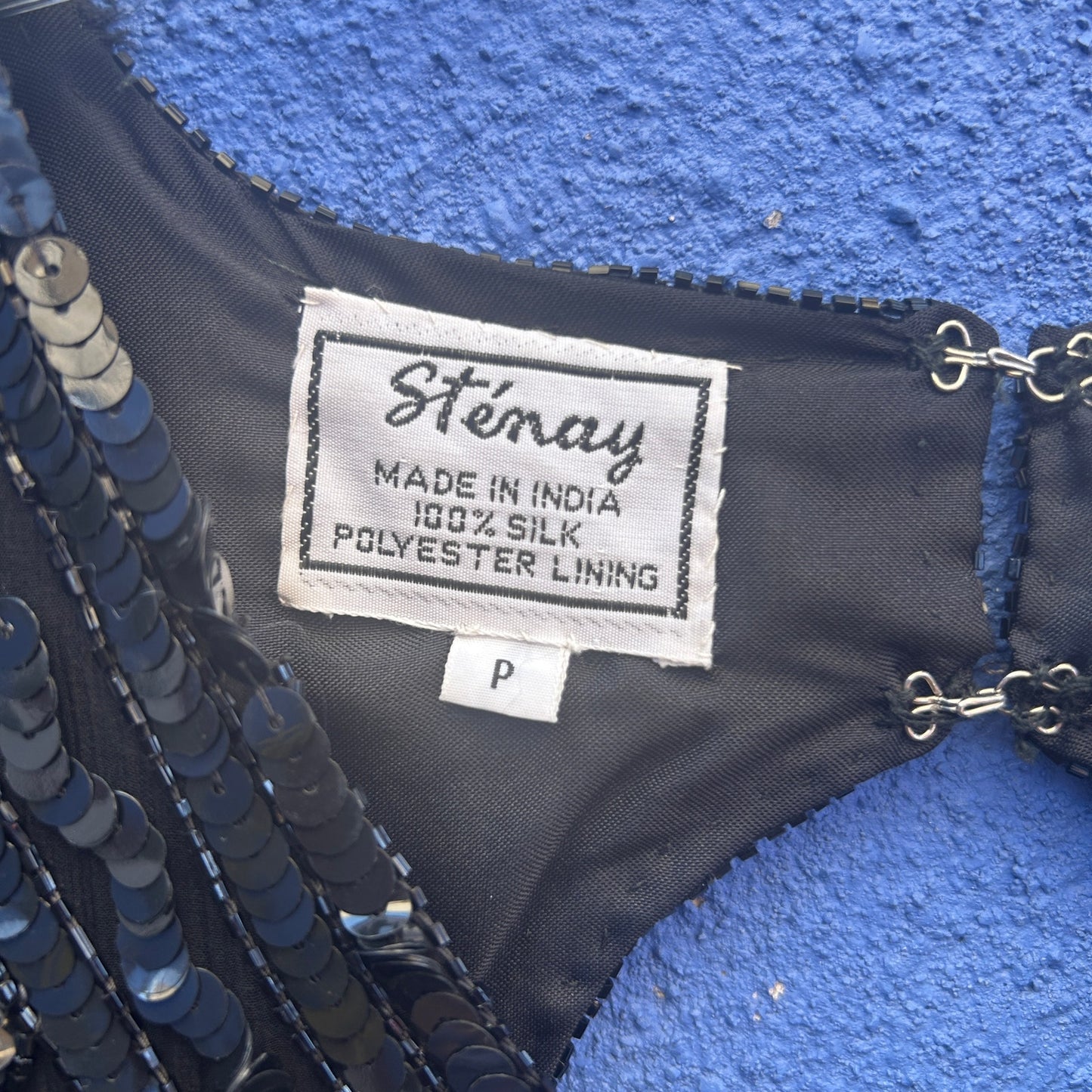 vintage stenay silk beaded cocktail dress