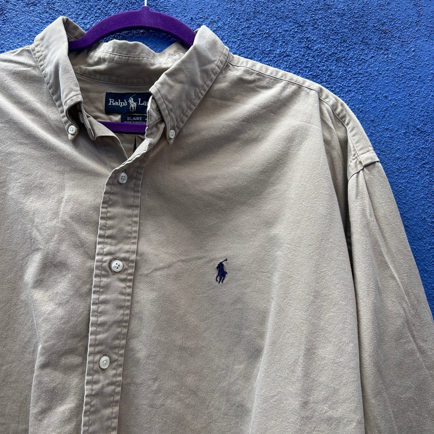 ralph lauren blue label blaire cotton button up