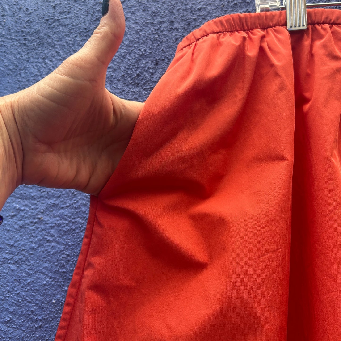 halston heritage orange poly nylon elastic waist skirt - NWT