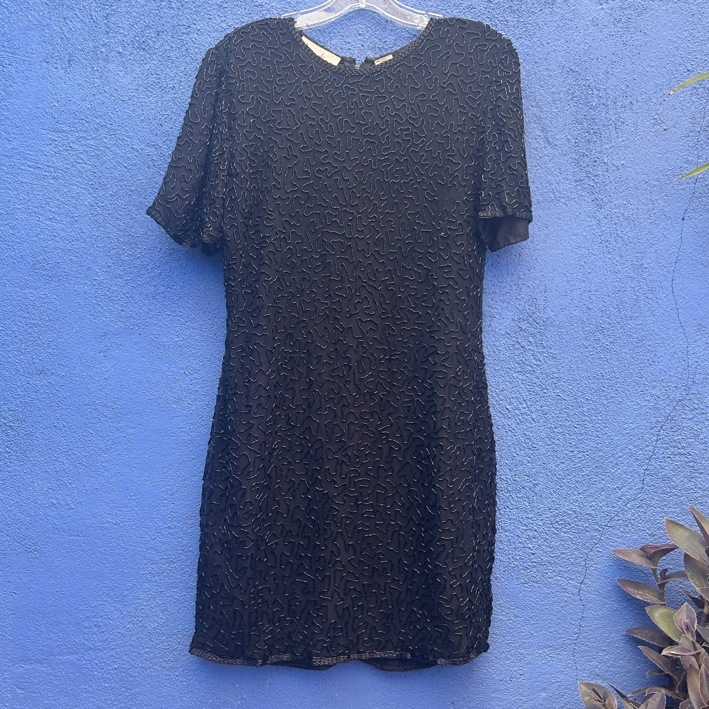 vintage laurence kazar beaded silk cocktail dress