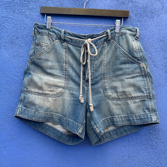 we the free distressed denim short