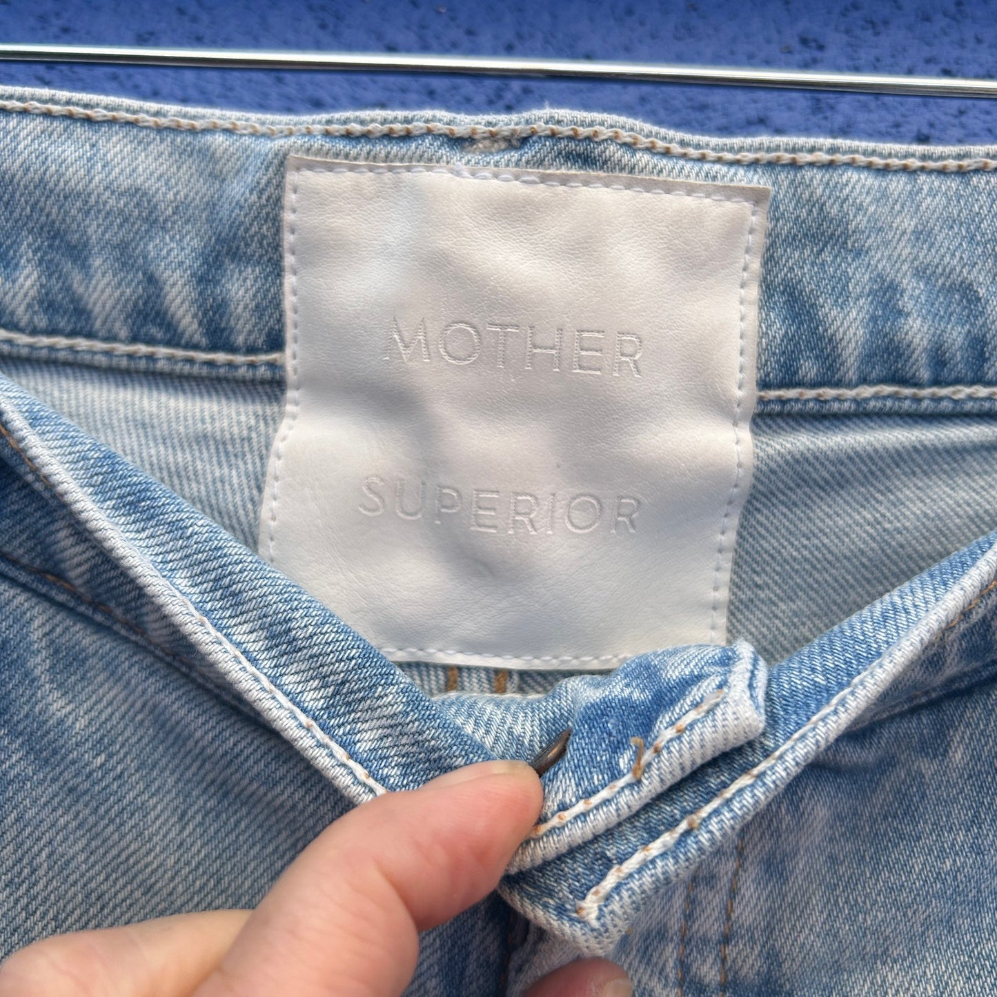 mother the tripper light washed distressed jeans