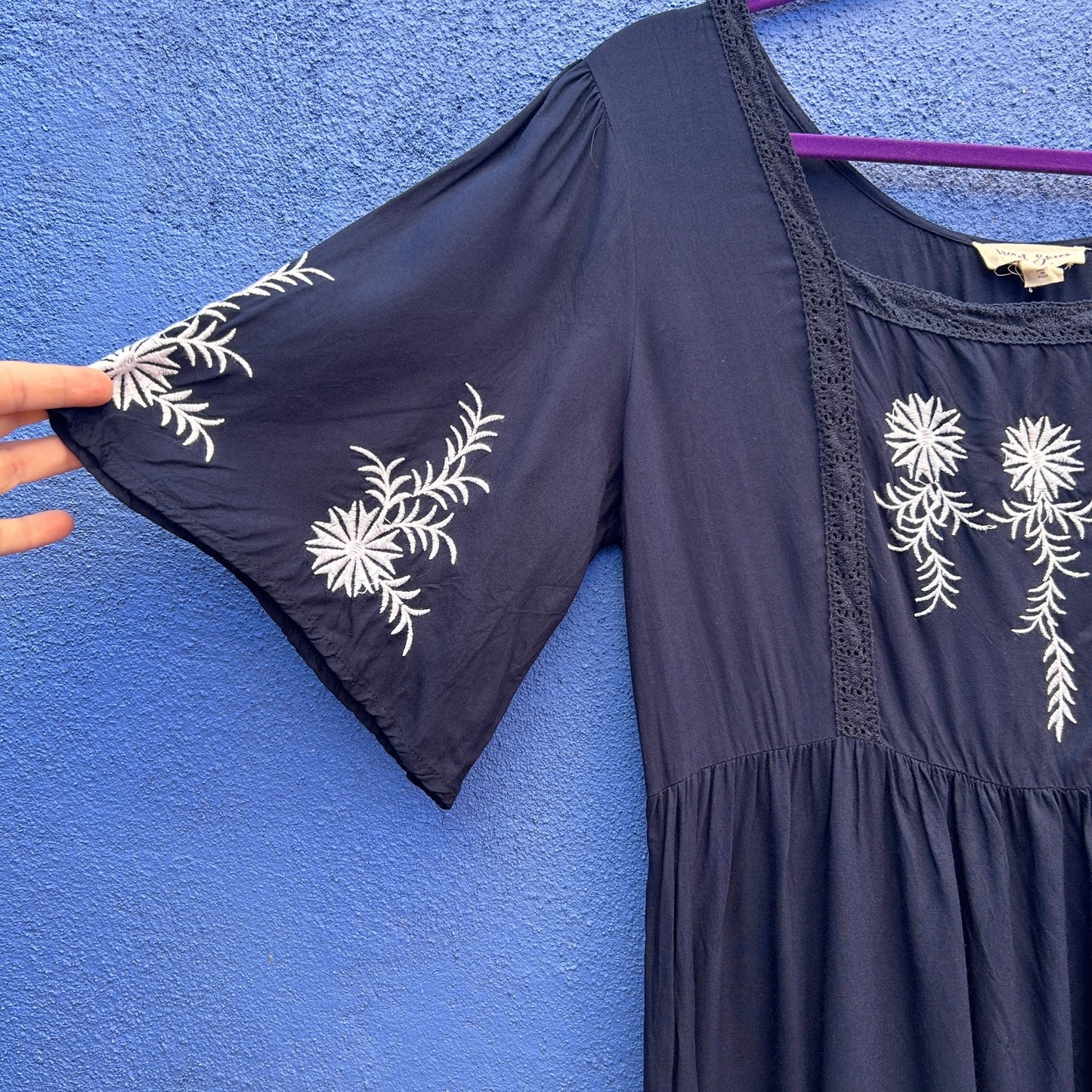 violet skies peasant dress