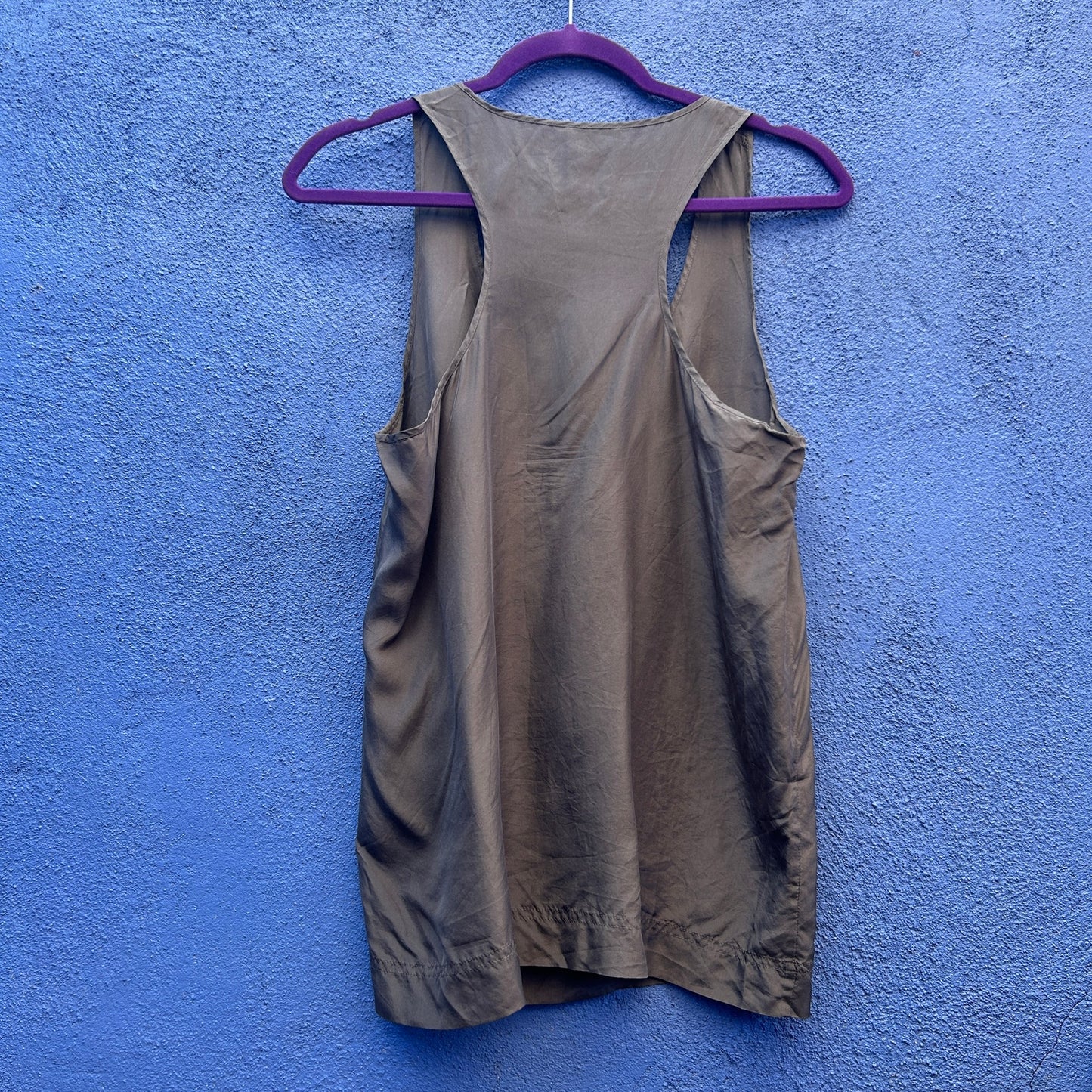gap charcoal gray silk racerback tank