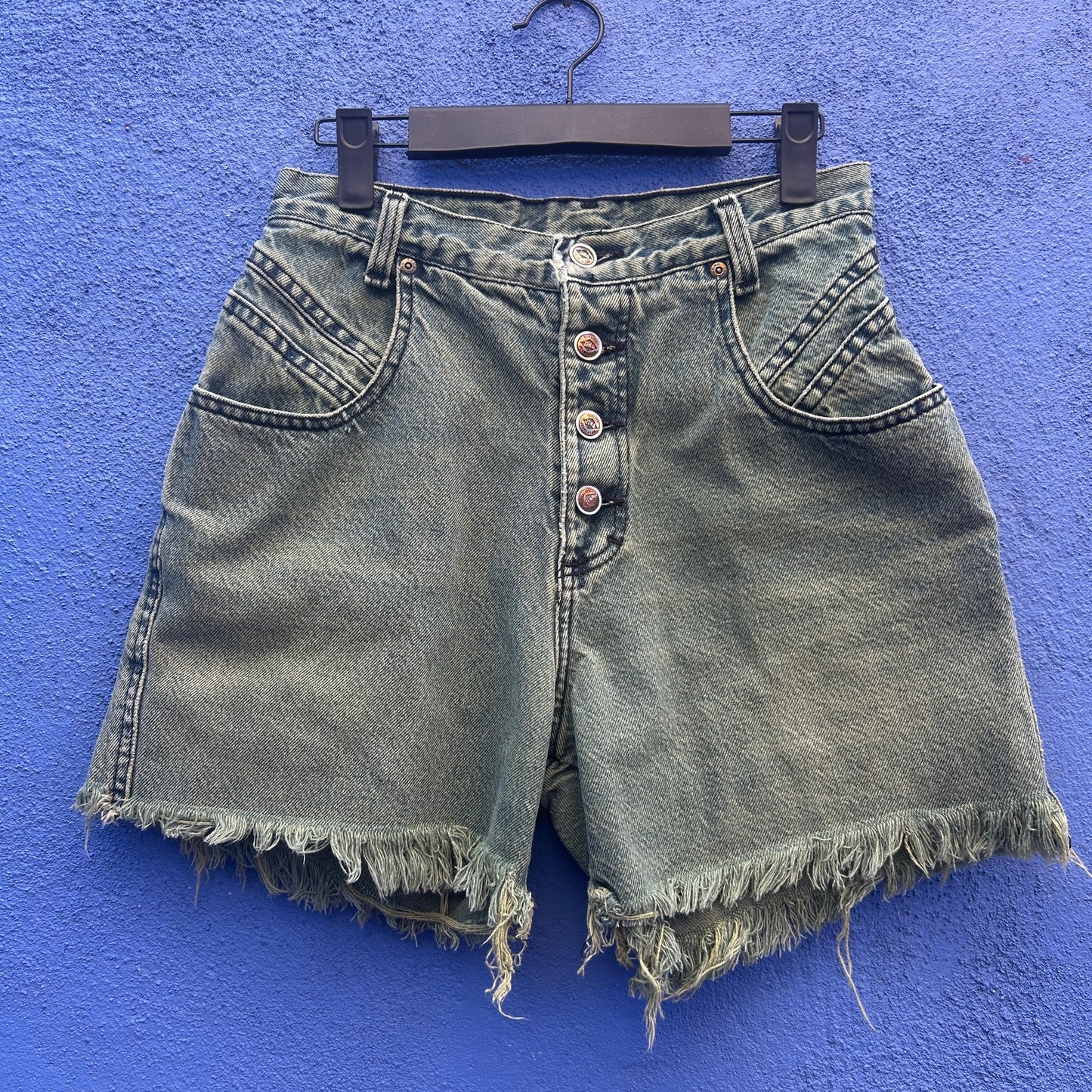 vintage 80s 90s zena exposed buttonfly cut off shorts