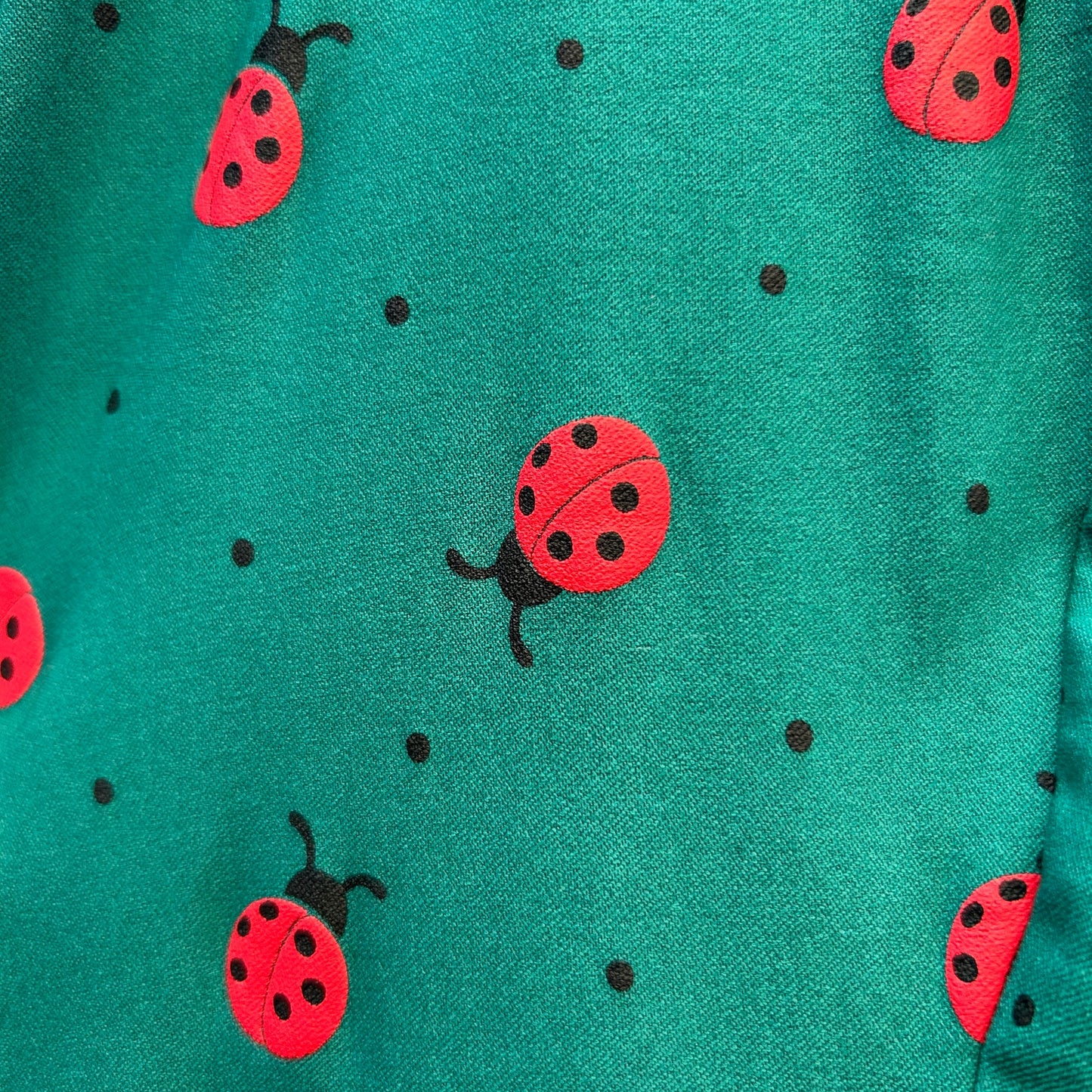 vintage vibe ladybug print long sleeve midi dress