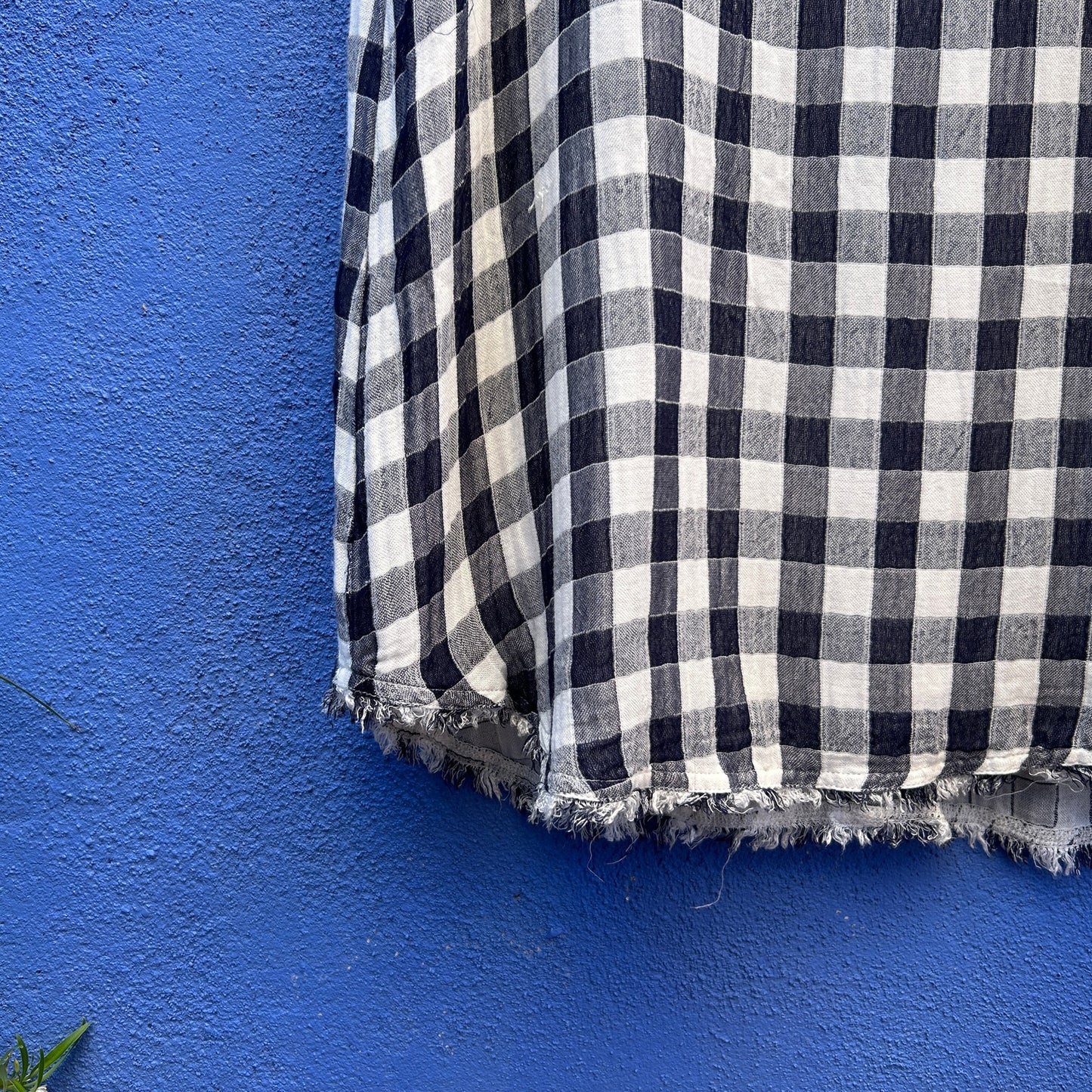 cloth and stone | anthro black and white gingham sleeveless shirtdress tunic