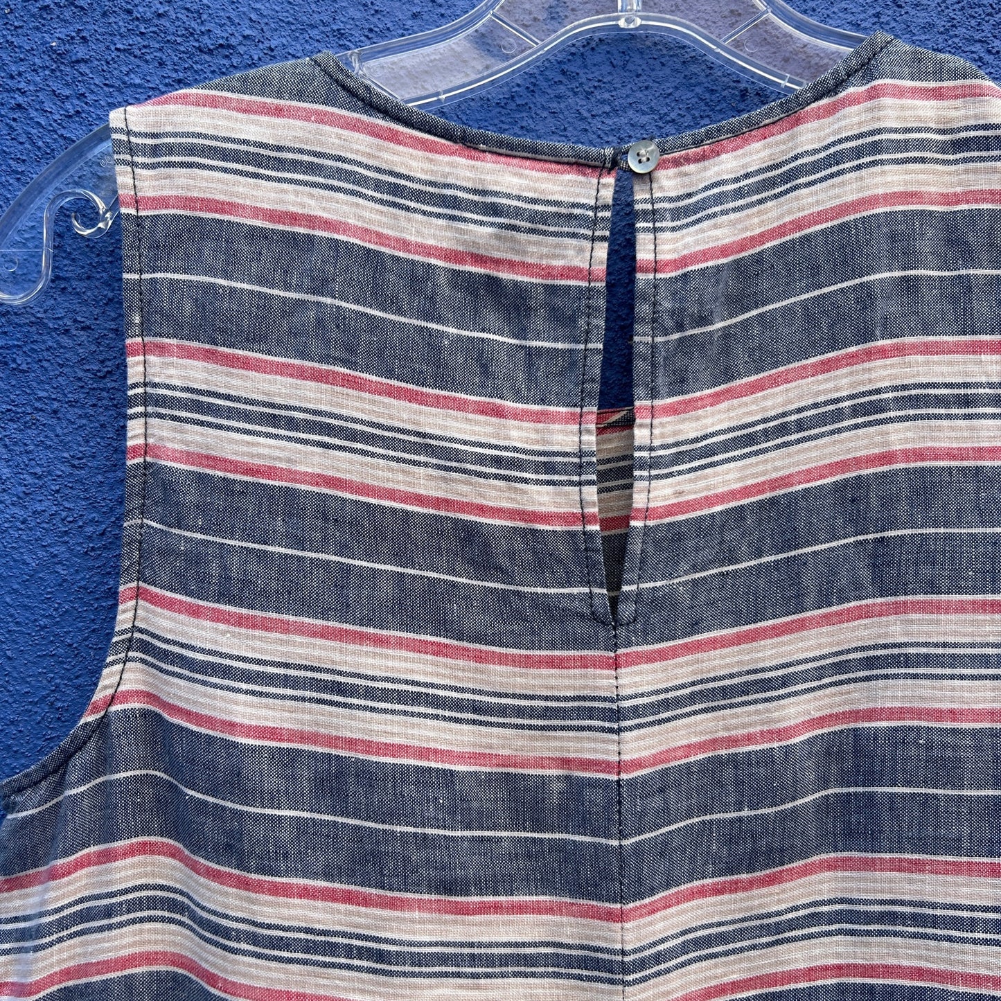 st tropez striped linen sleeveless dress