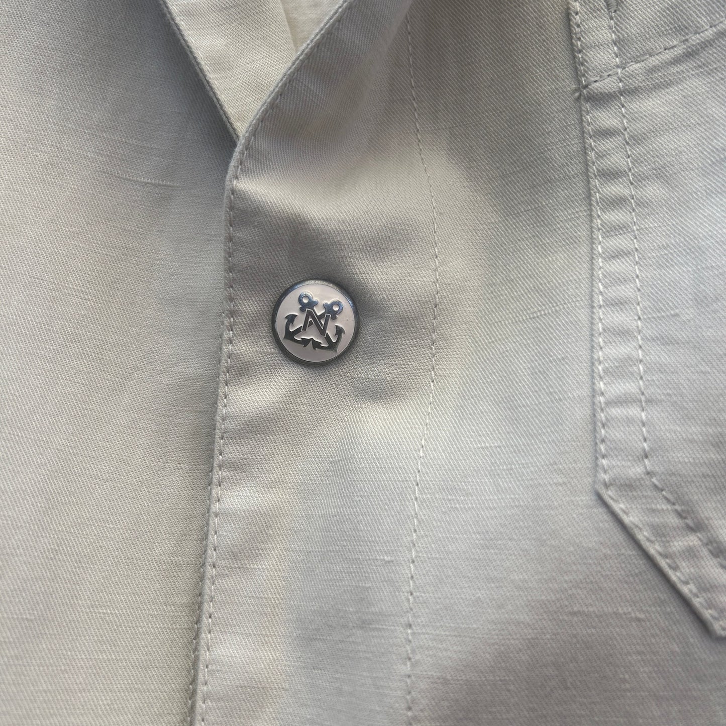 nautica beige cotton linen blend chore coat