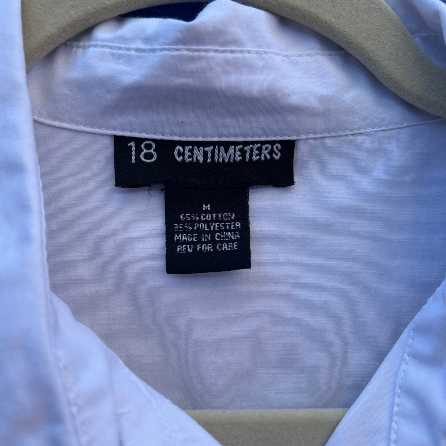 18 centimeters white cotton blend button up shirt dress