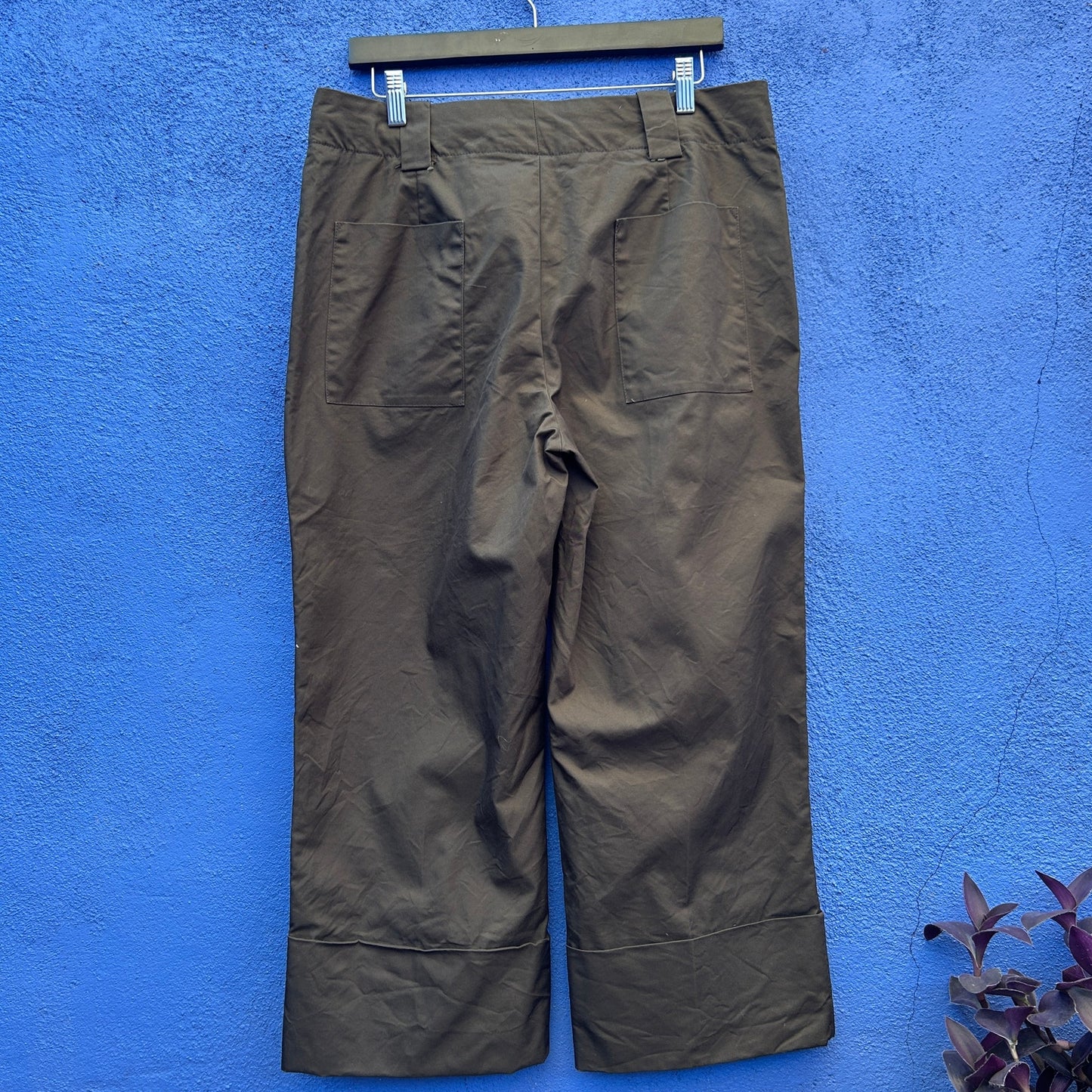 zara cropped high waist wide leg trouser