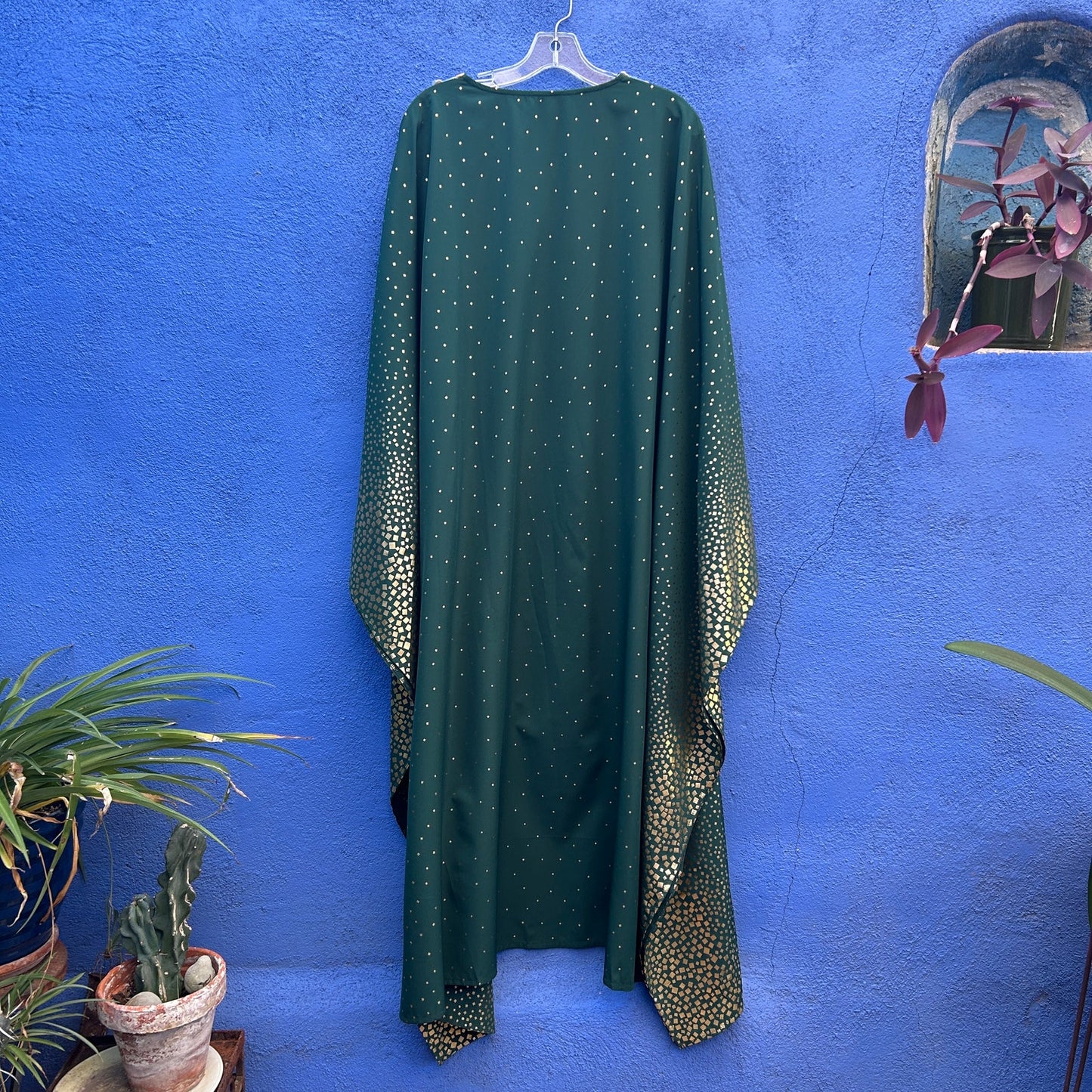 green and gold fancy caftan