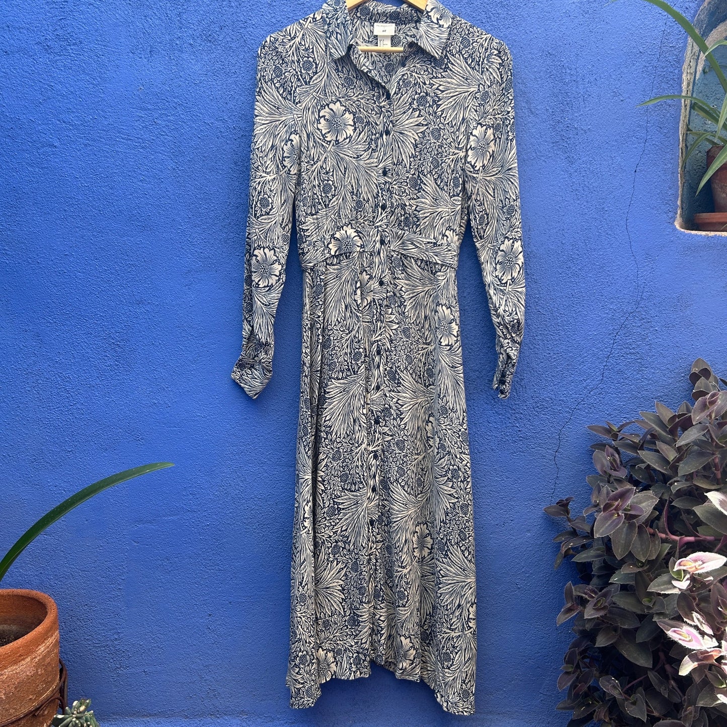 morris & co x h&m retro floral print maxi dress