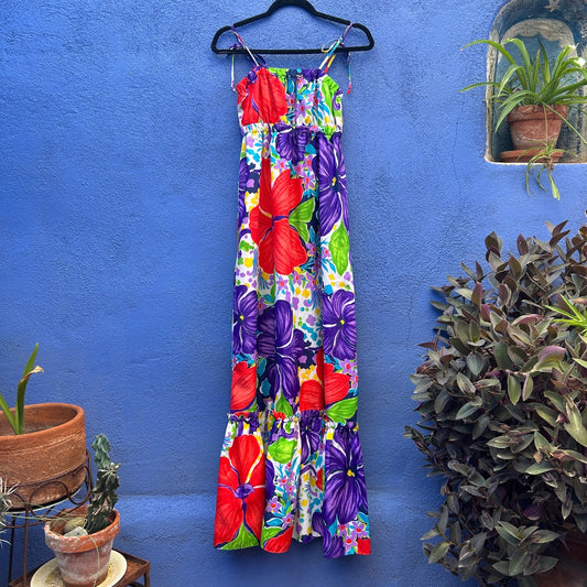 vintage pomare hawaii floral maxi dress