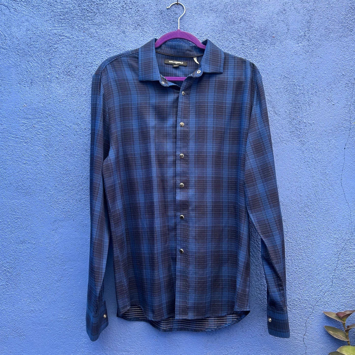 karl lagerfeld paris men's snap front shirt