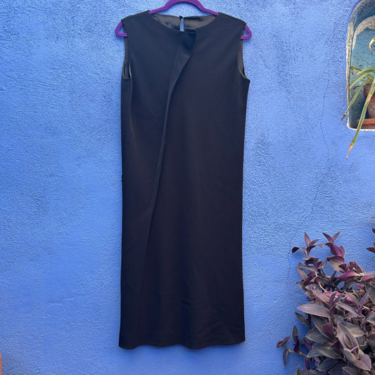 kriza vintage wool blend sleeveless black shift dress
