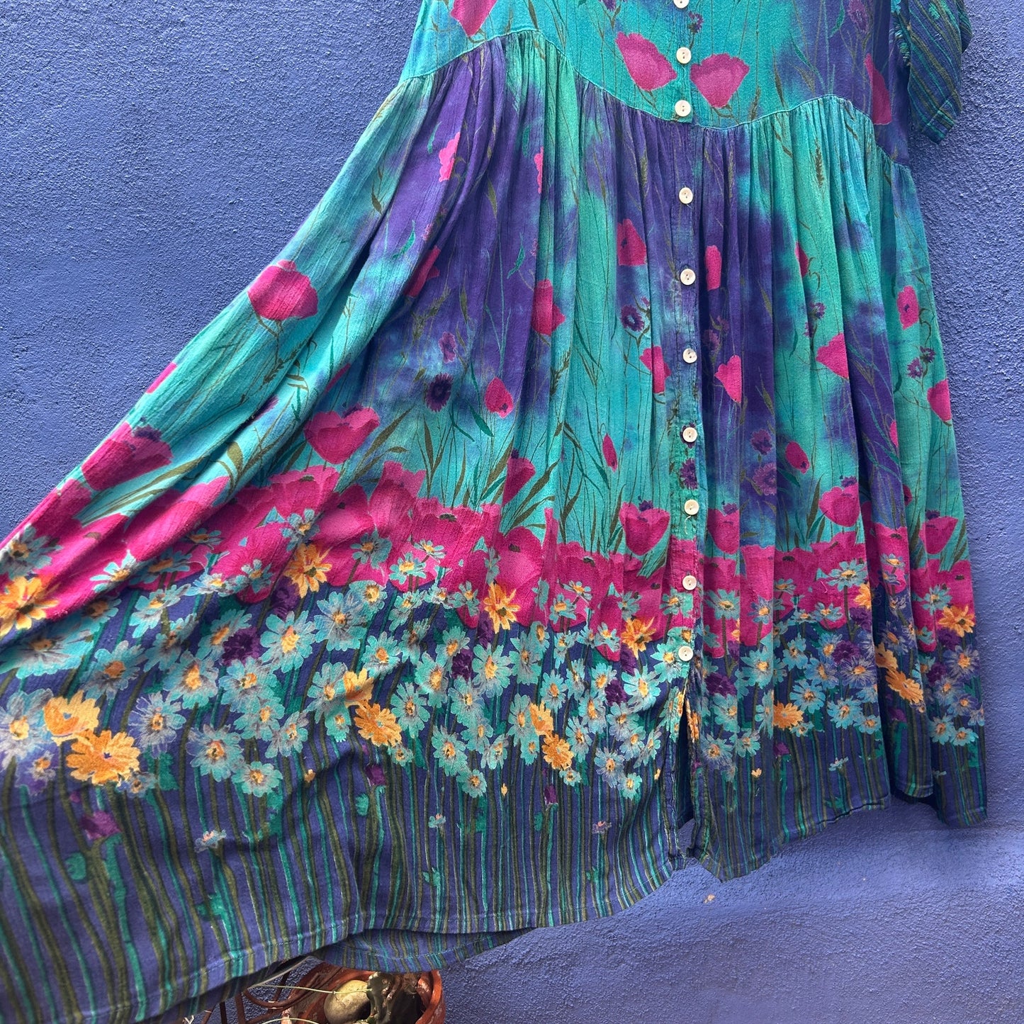 vintage 90s la cero rayon market dress