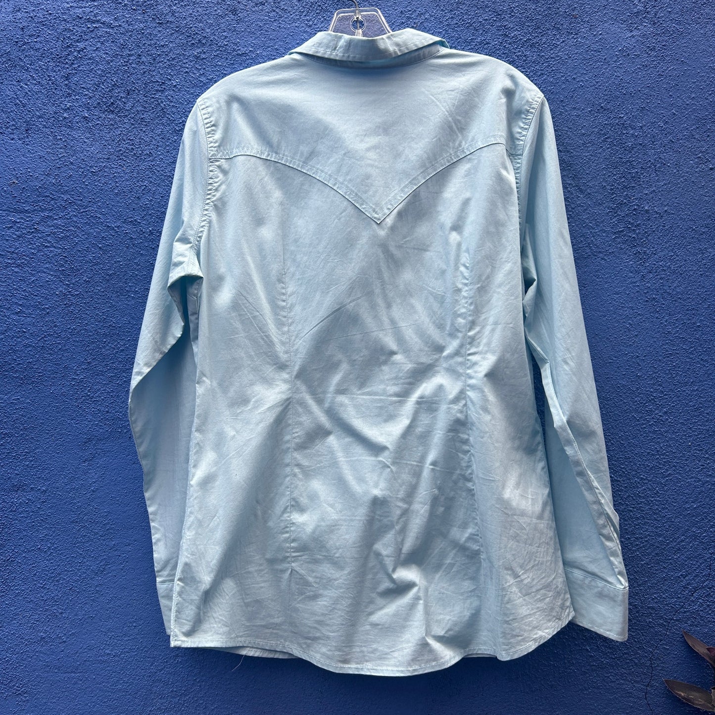 wrangler retro light blue western shirt