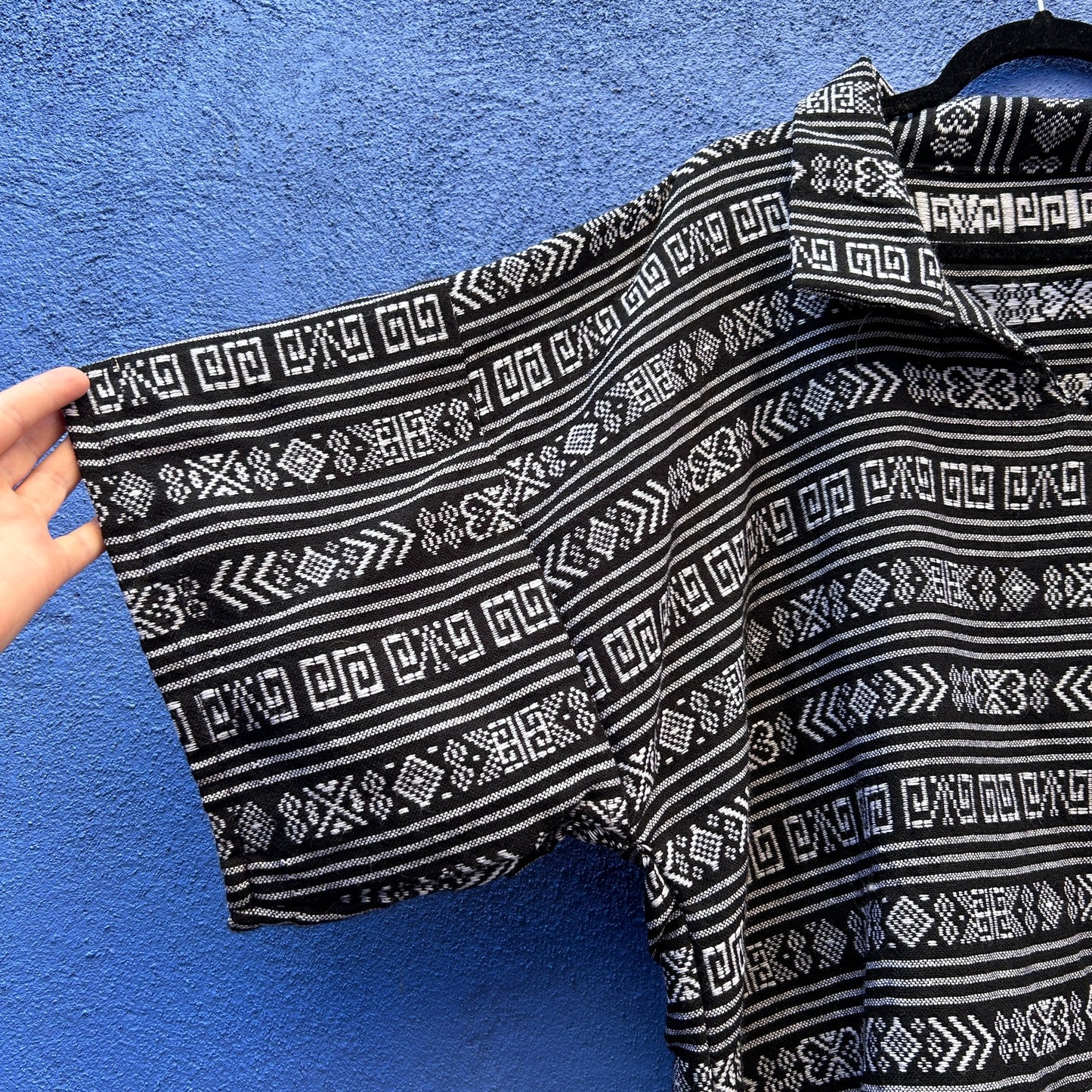 vintage woven guatamalan print popover top