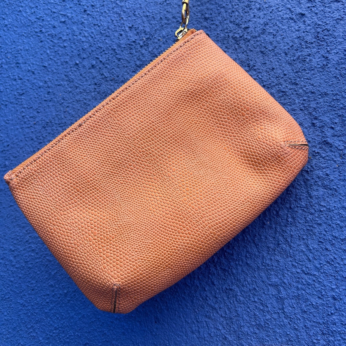 brahmin peach pebble leather wristlet