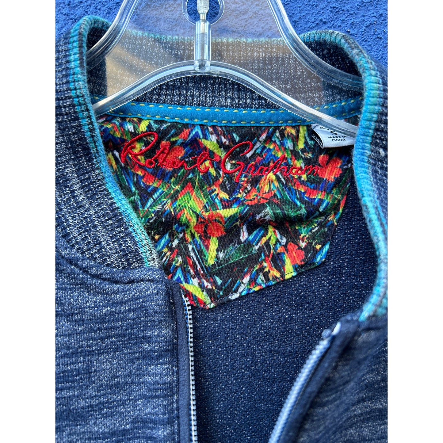 robert graham space dyed zip front cardigan