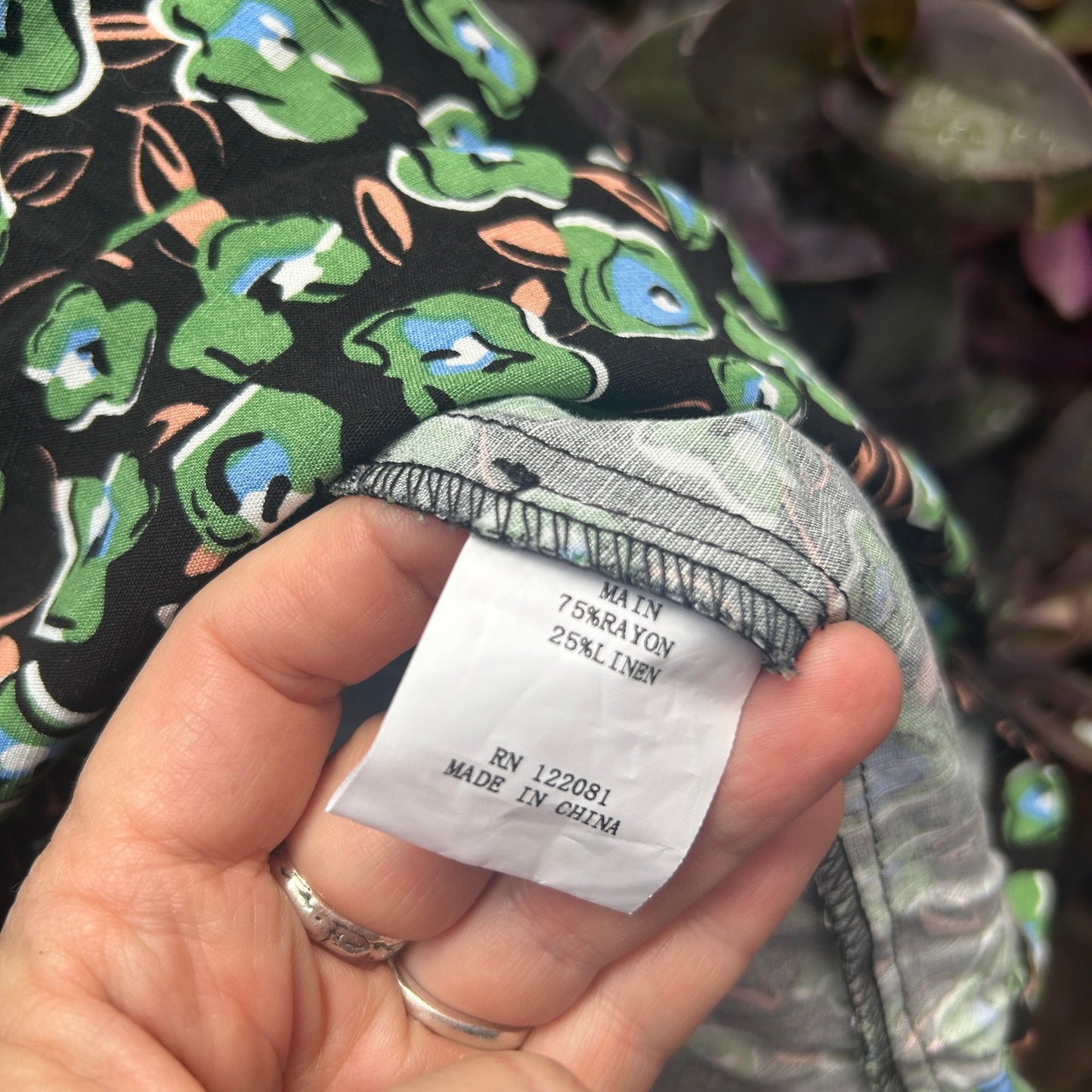 tatyana abstract floral print linen blend dress