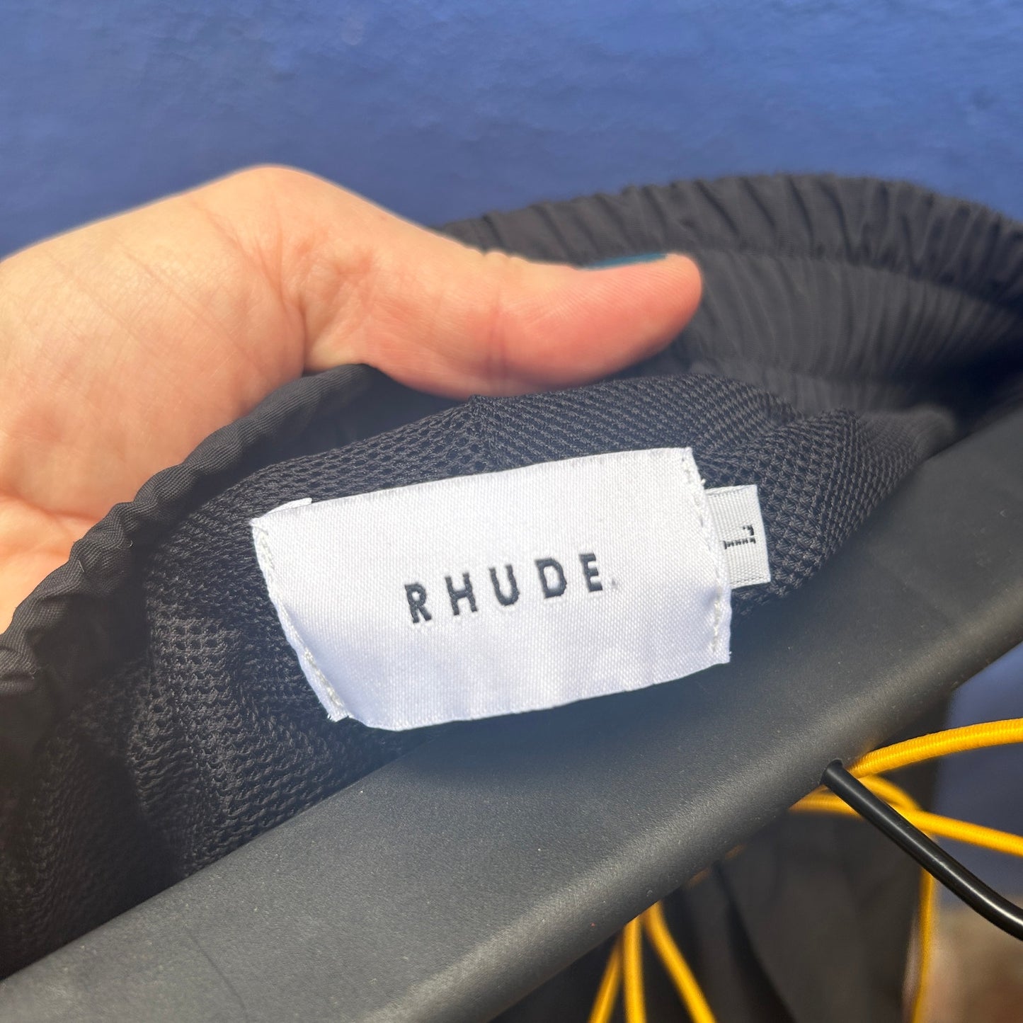 rhude black swim trunk jogging short size large