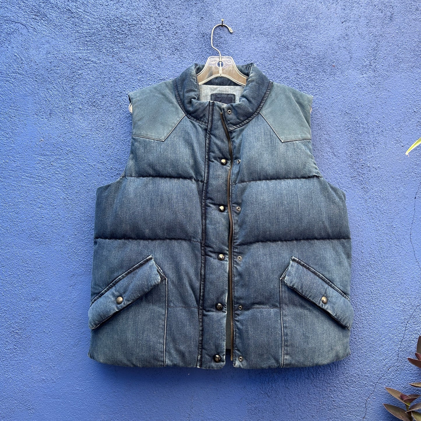 gap denim puffer vest