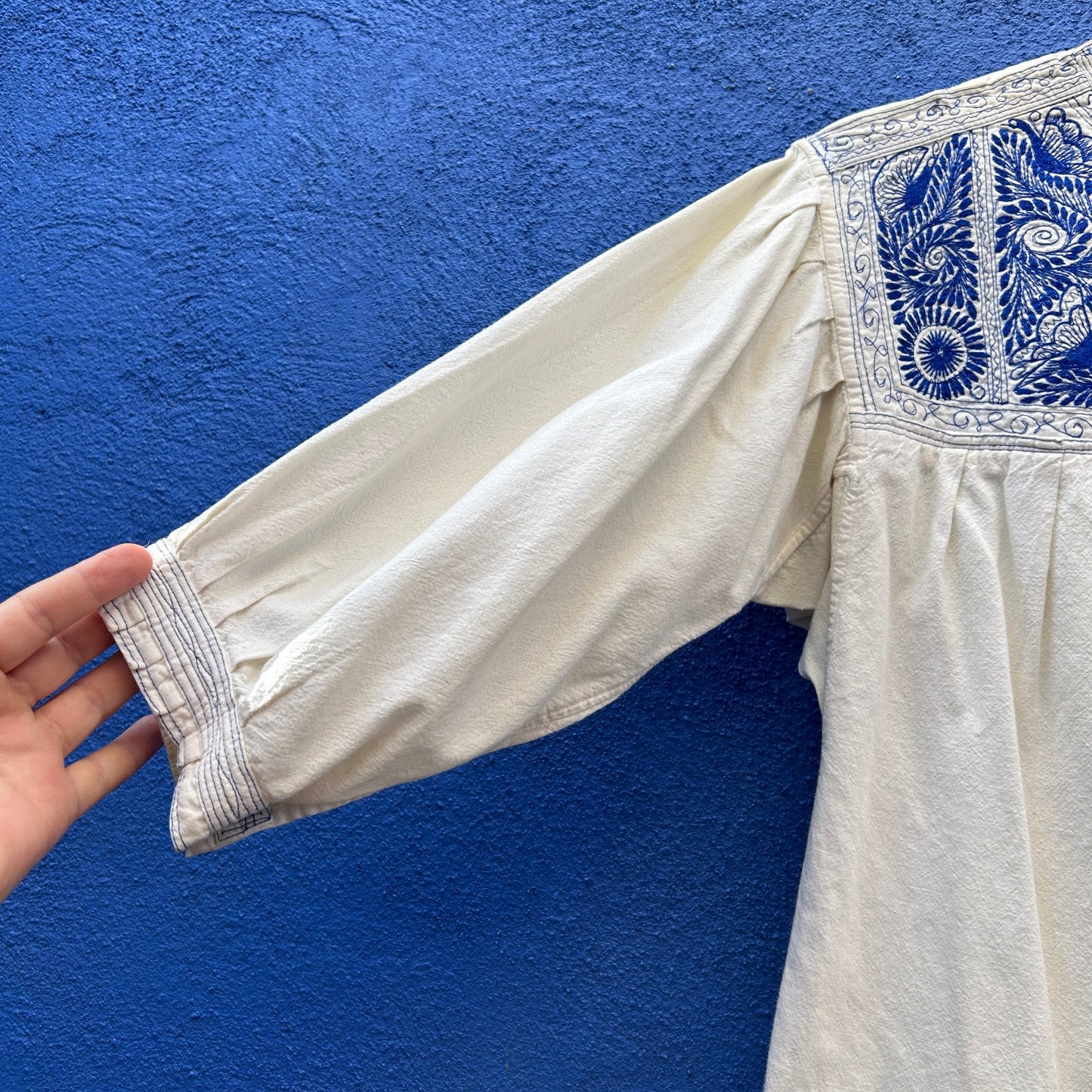 vintage cotton mexican embroidered peasant top