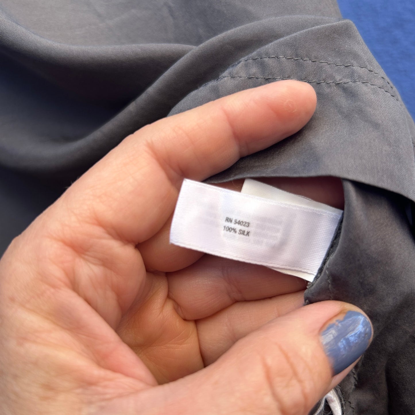 gap charcoal gray silk racerback tank