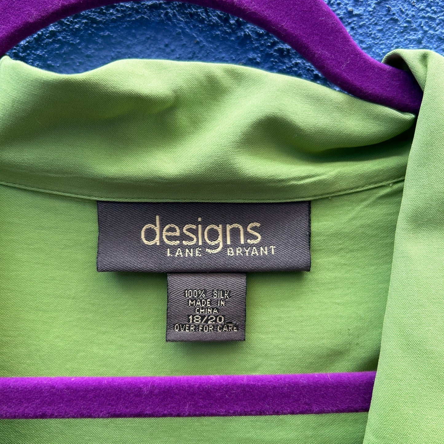 designs by lane bryant lime green silk button up