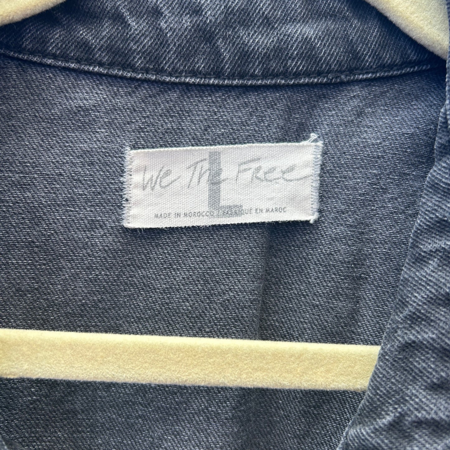 we the free black denim short sleeve jumpsuit