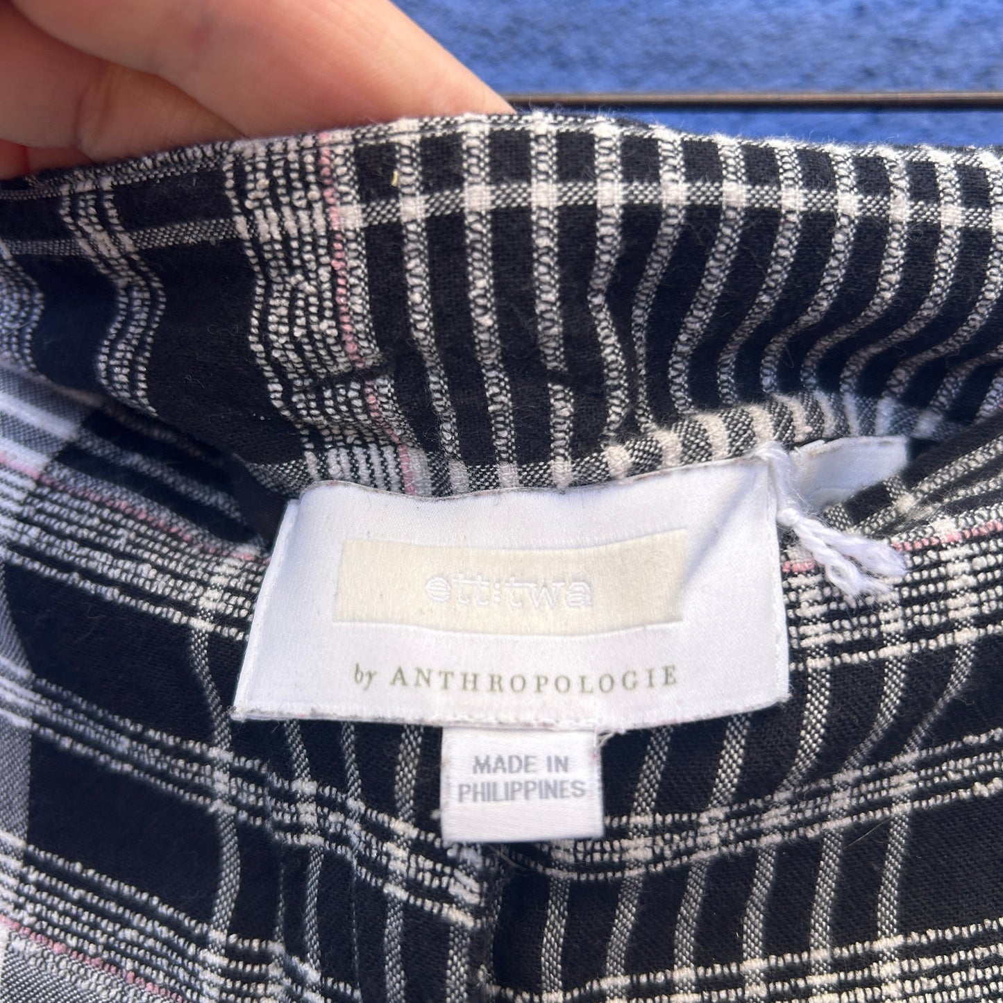 Anthropologie Et:itwa Luca Wide Leg Texturted Academia Plaid Cropped Pant