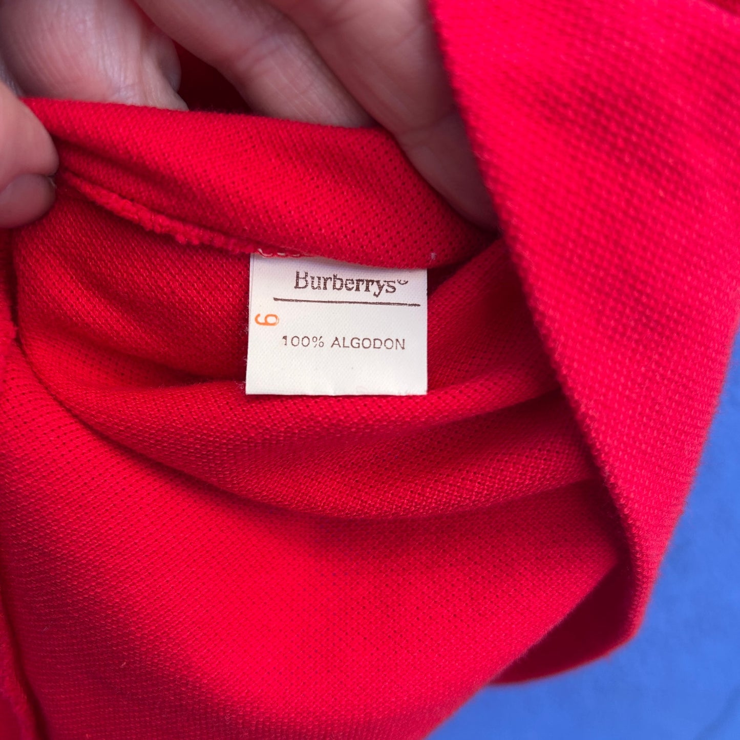 vintage burberry's of london red polo shirt