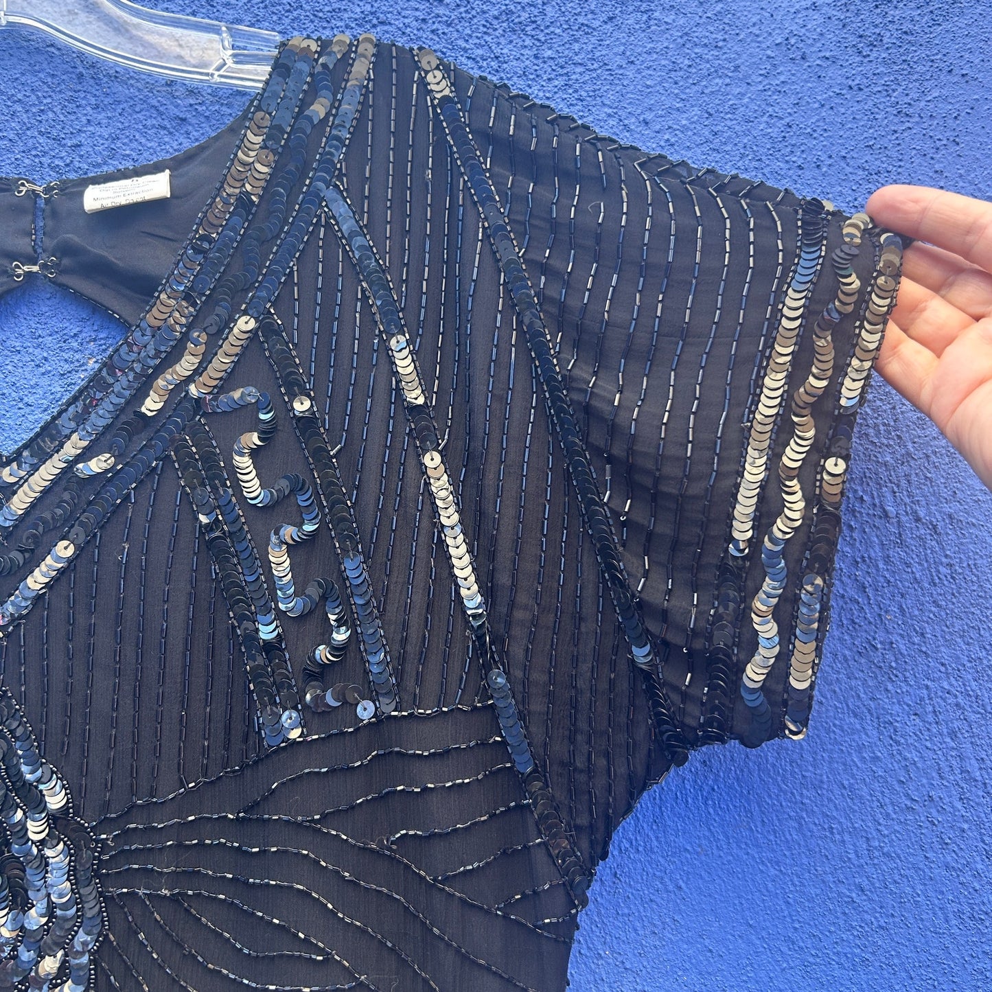 vintage stenay silk beaded cocktail dress