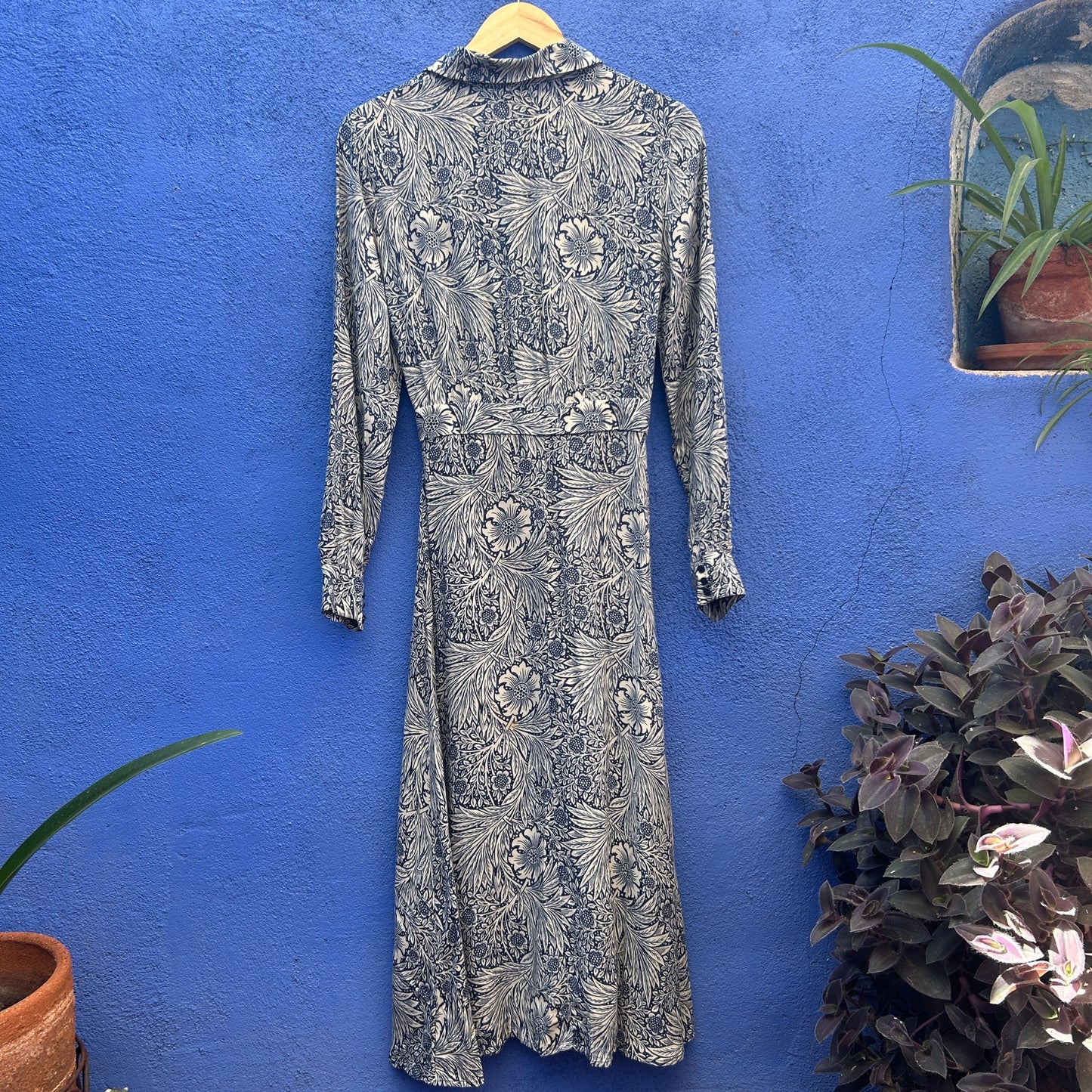 morris & co x h&m retro floral print maxi dress