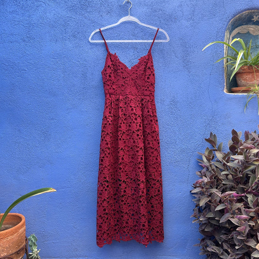 astr the label burgundy eyelet cocktail dress