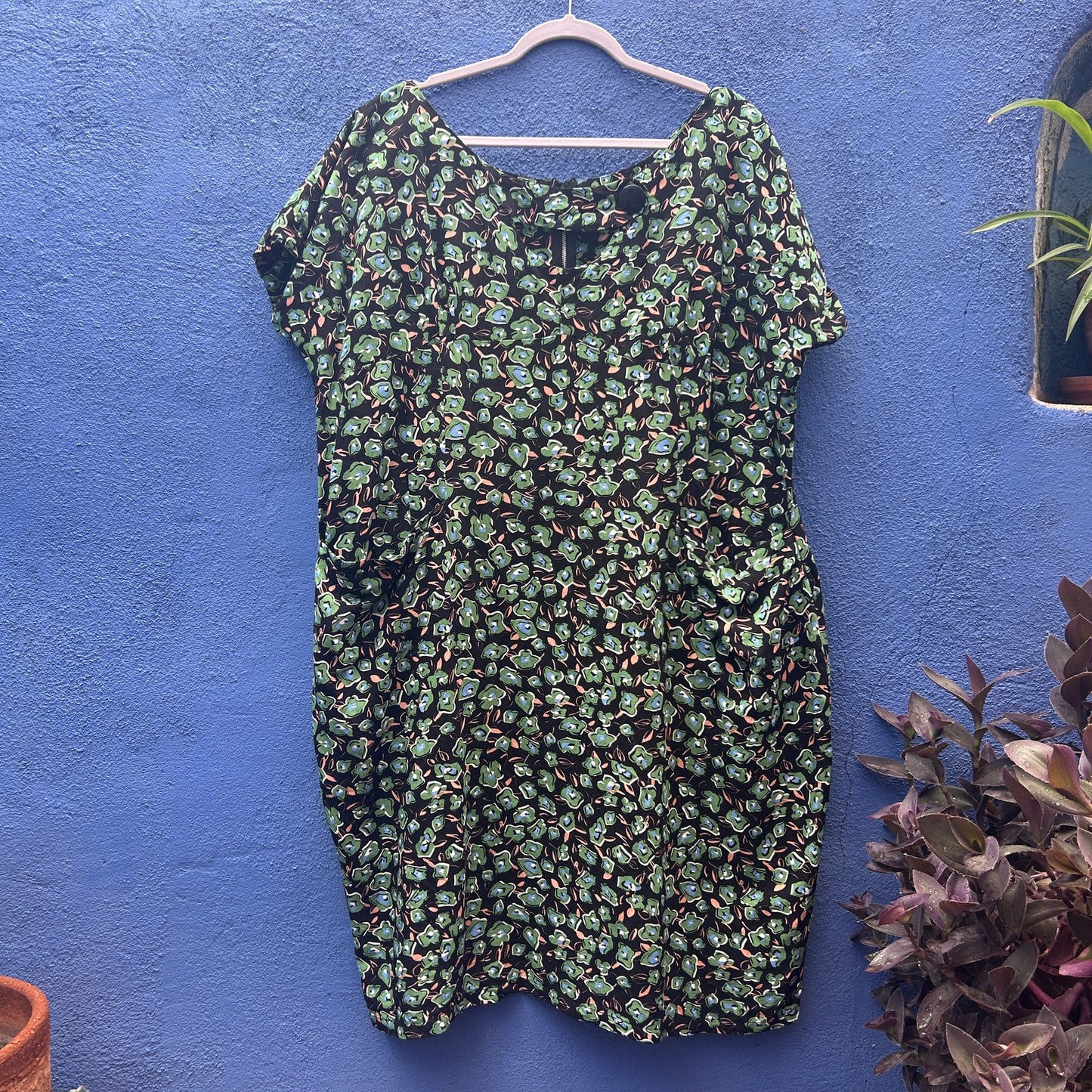 tatyana abstract floral print linen blend dress