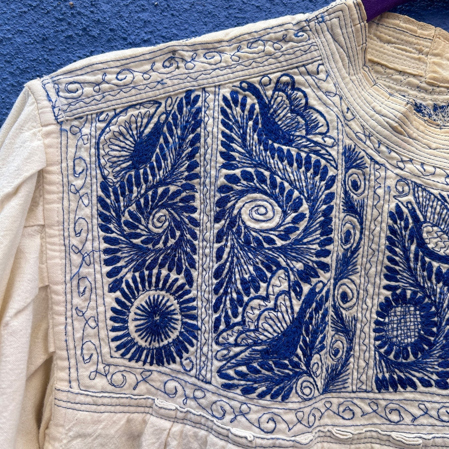 vintage cotton mexican embroidered peasant top