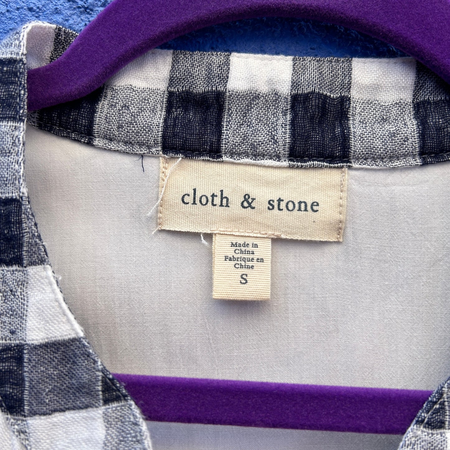 cloth and stone | anthro black and white gingham sleeveless shirtdress tunic