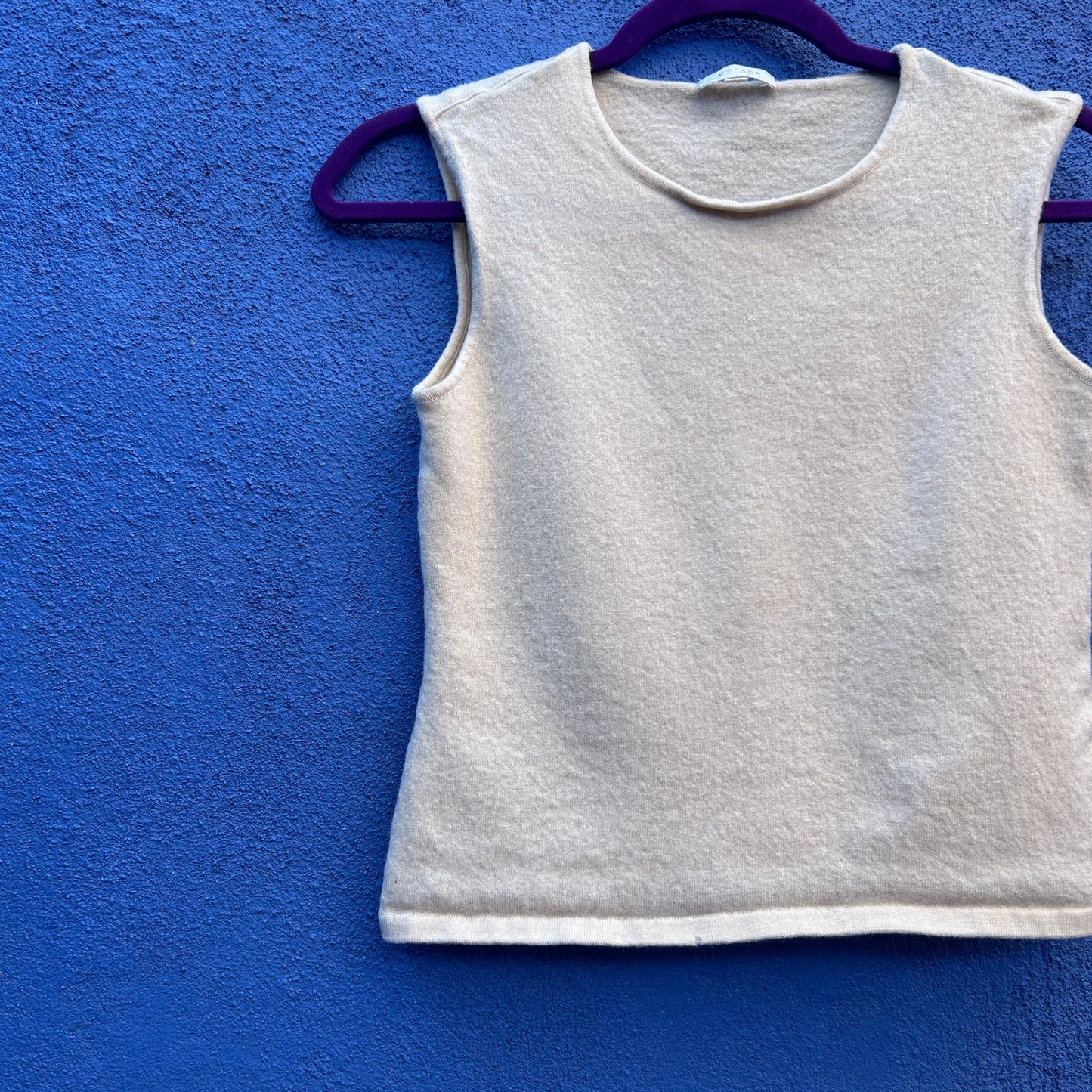 vintage escada extra fine merino wool sleeveless top - FLAWED