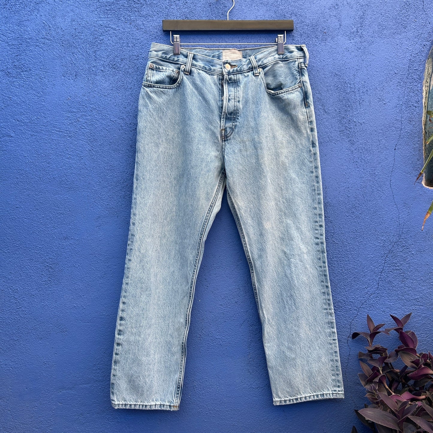 everlane relaxed straight leg light wash jean