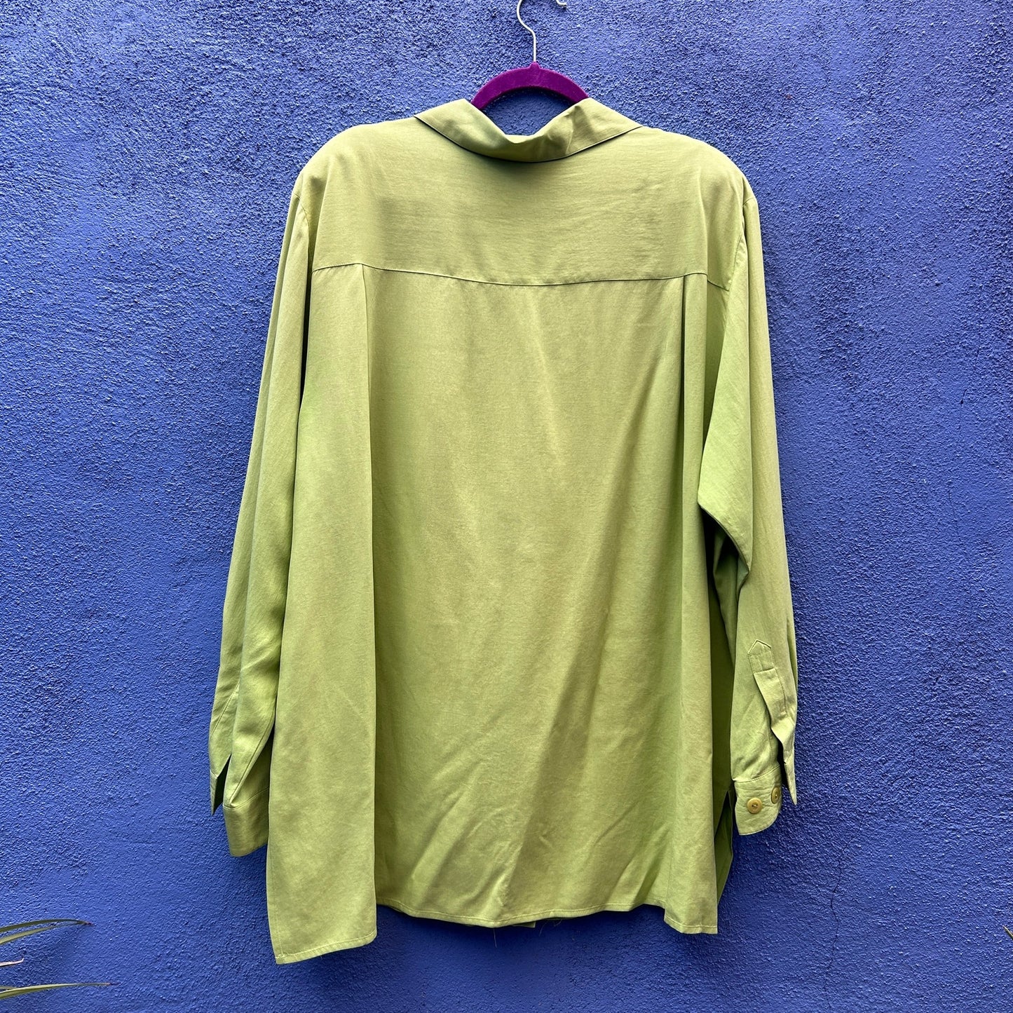 designs by lane bryant lime green silk button up