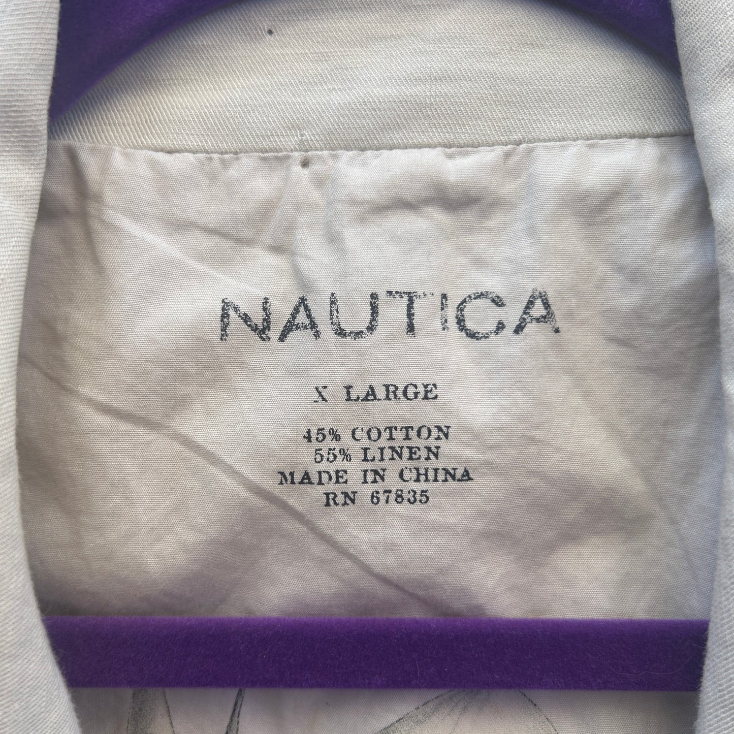nautica beige cotton linen blend chore coat