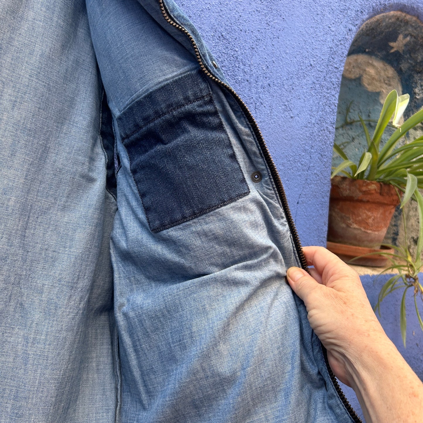 gap denim puffer vest