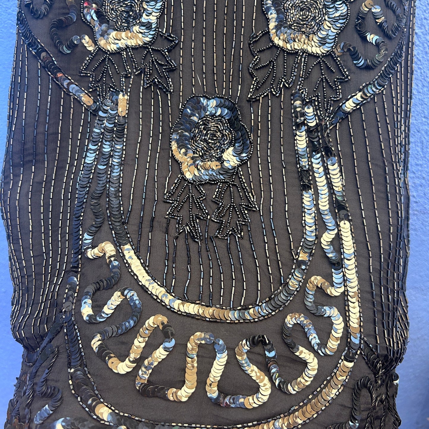 vintage stenay silk beaded cocktail dress