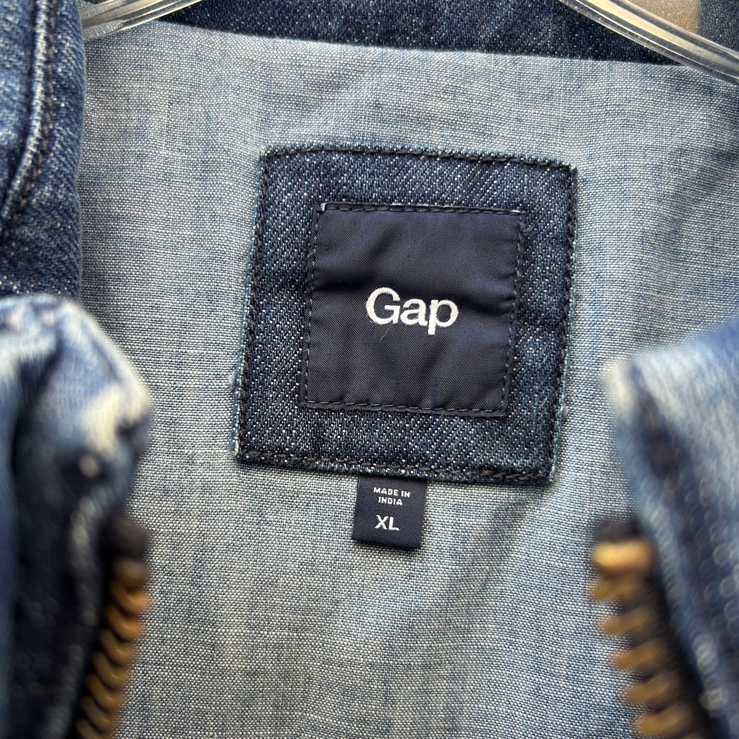 gap denim puffer vest