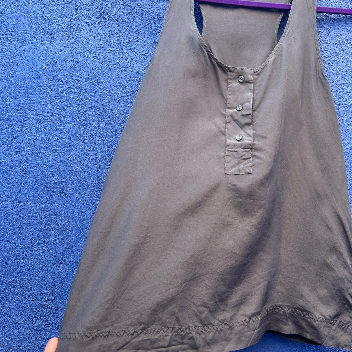 gap charcoal gray silk racerback tank