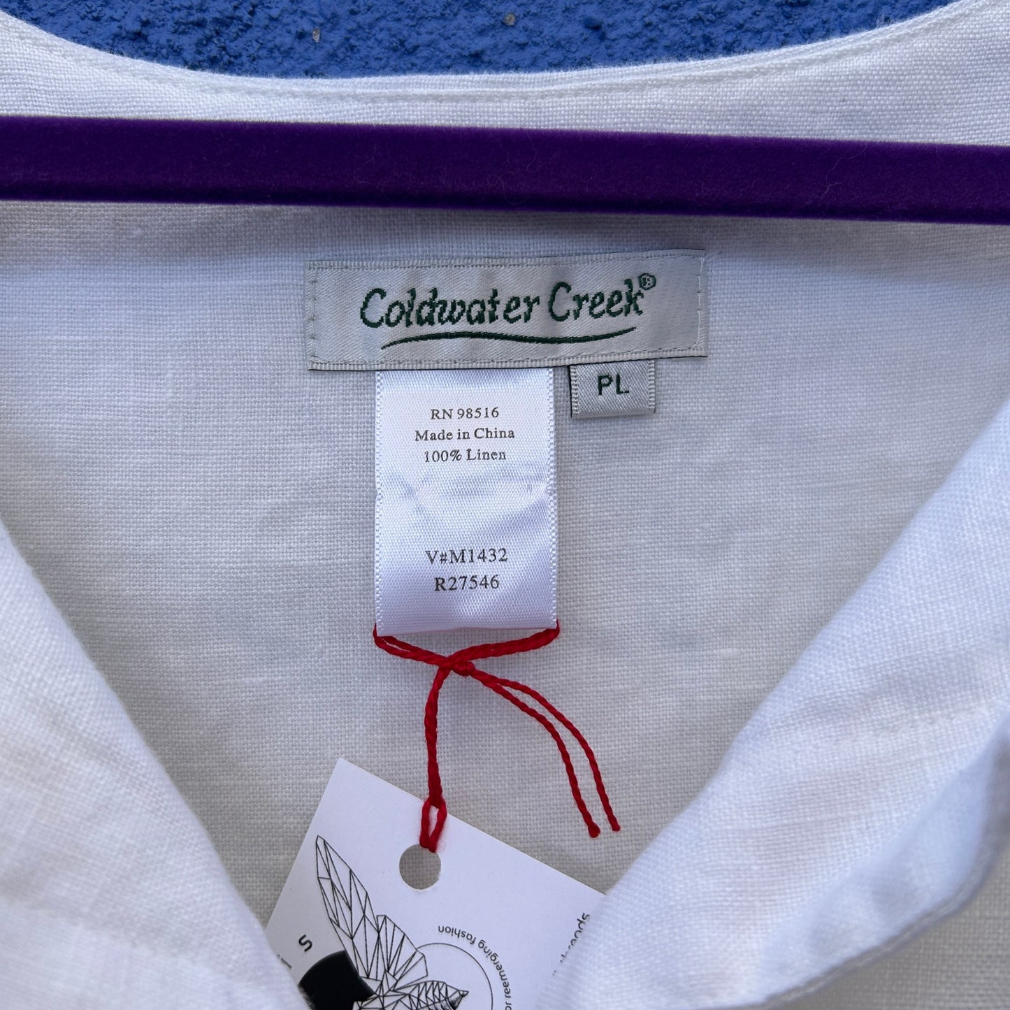 coldwater creek white linen lagenlook top