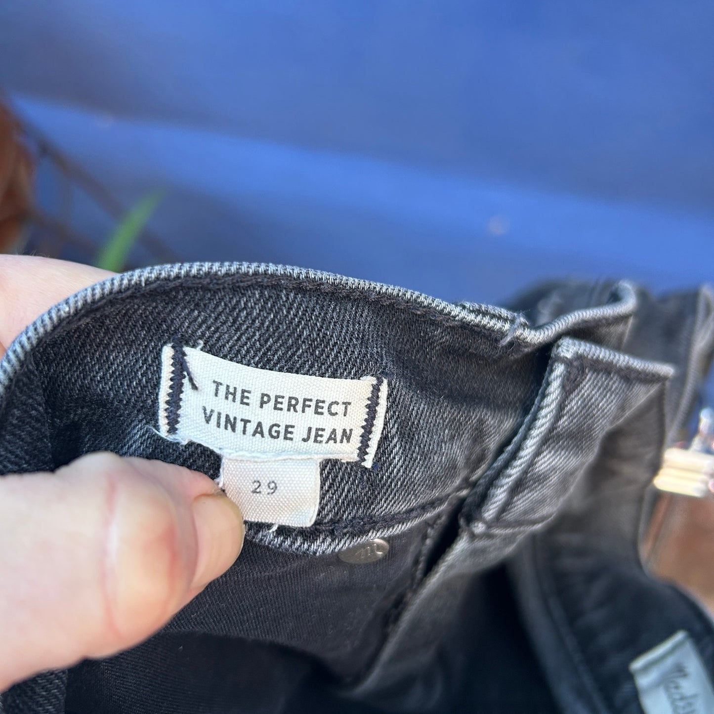 madewell the perfect vintage jean in faded black denim